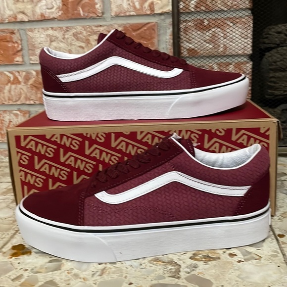 suede emboss old skool platform